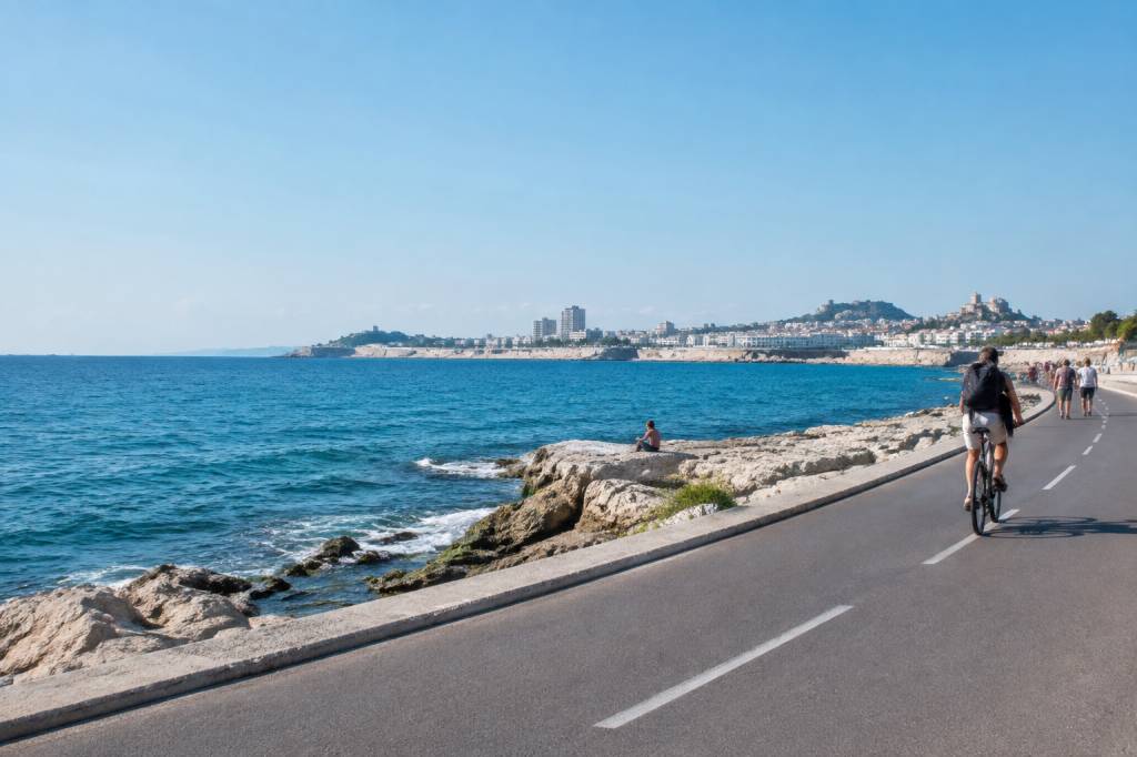 Corniche Kennedy : parcours à pied ou à vélo, points de vue et accès aux plages